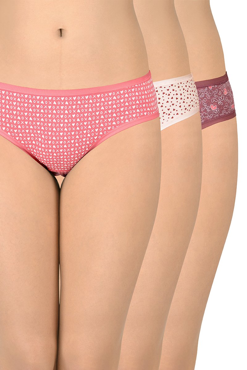 Printed Low Rise Bikini (Pack of 3) - Image 1 of 4