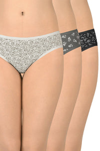 Printed Low Rise Bikini (Pack of 3) - color option