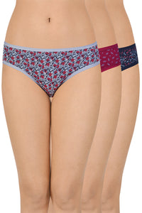Printed Low Rise Bikini (Pack of 3) - color option