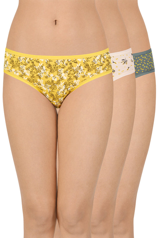 Printed Low Rise Bikini (Pack of 3)