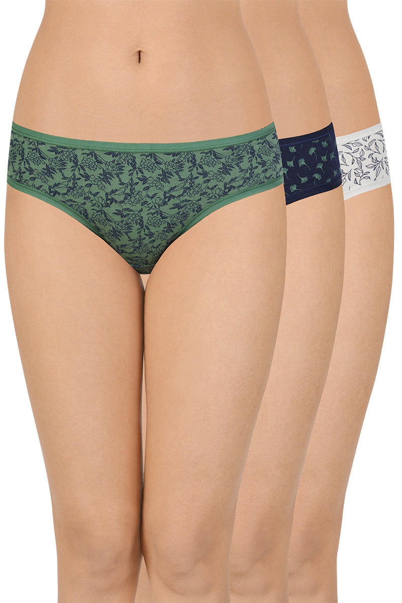 Printed Low Rise Bikini (Pack of 3)