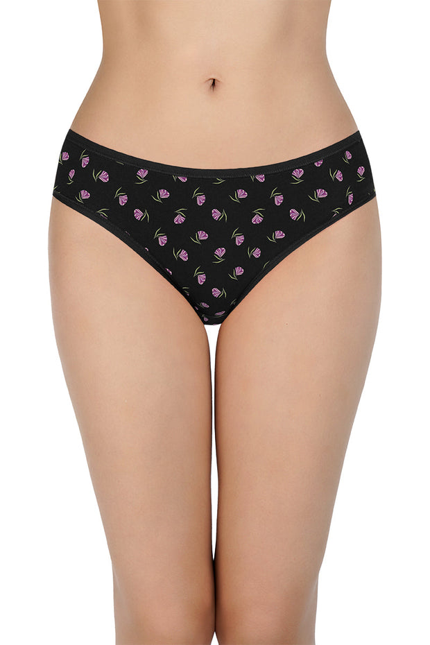 Printed Mid Rise Bikini Panty (Pack of 3)