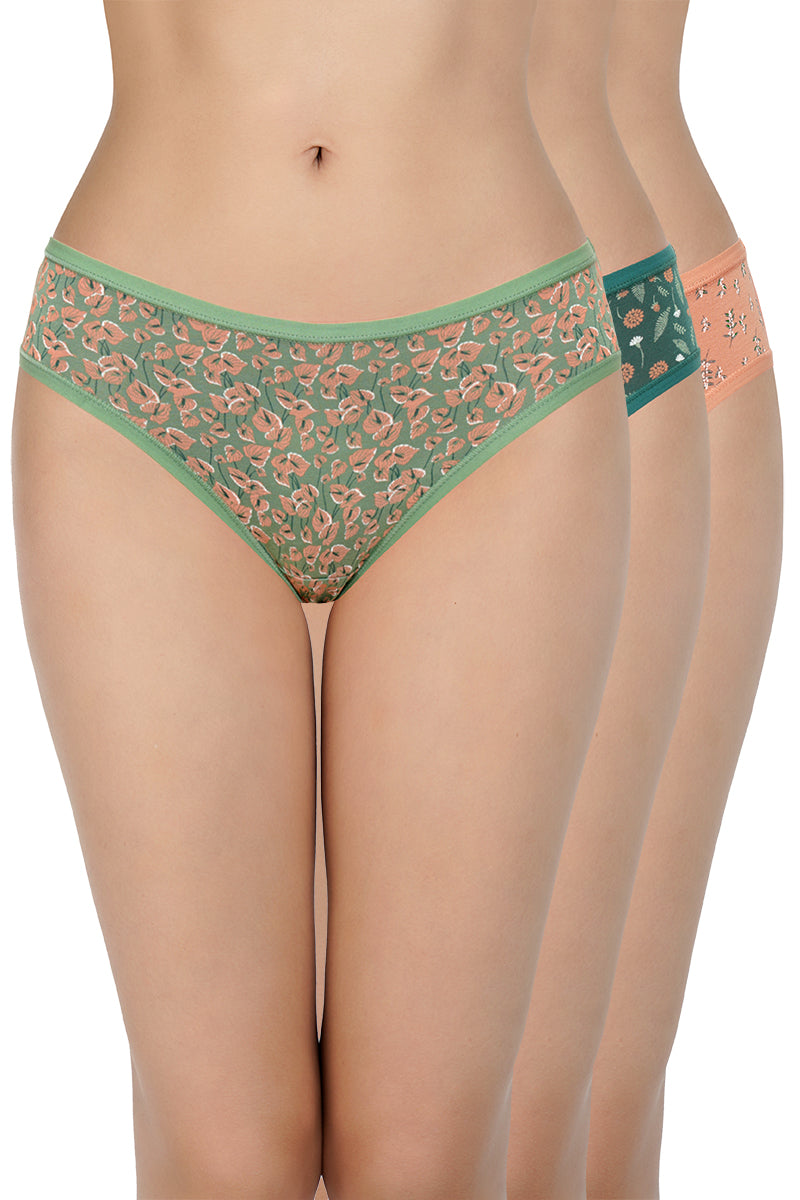 Printed Mid Rise Bikini Panty (Pack of 3) - Image 1 of 10