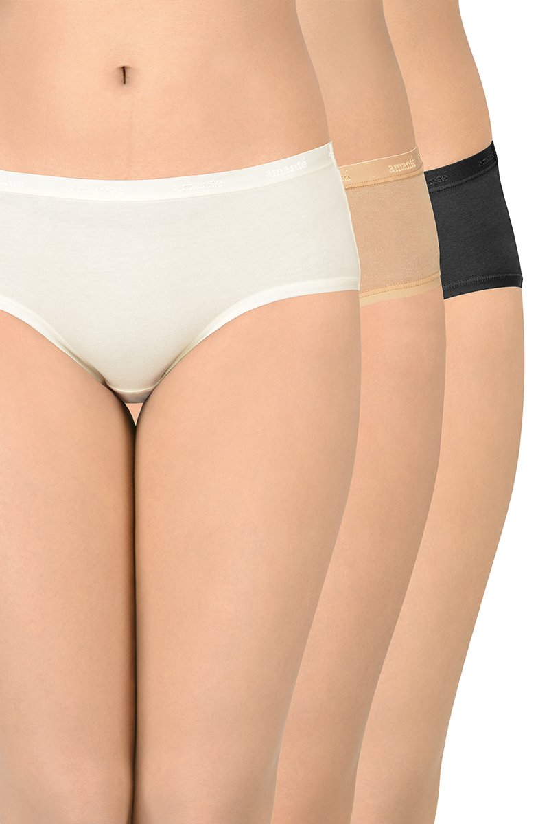 Solid Low Rise Hipster (Pack of 3)