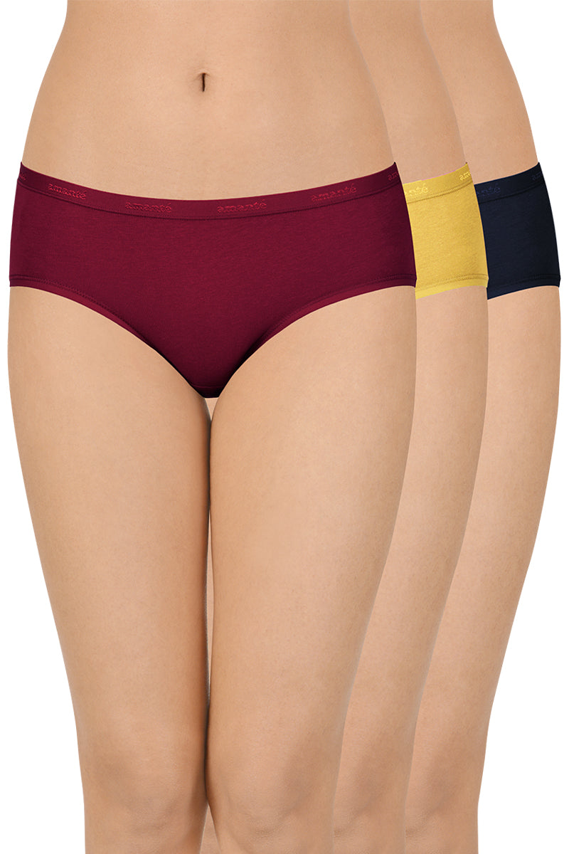 Solid Low Rise Hipster (Pack of 3)