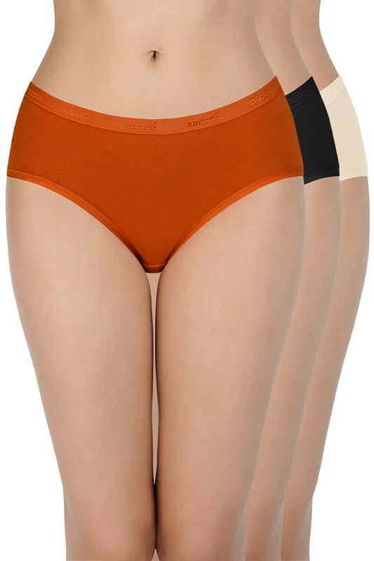 Solid Low Rise Hipster (Pack of 3)