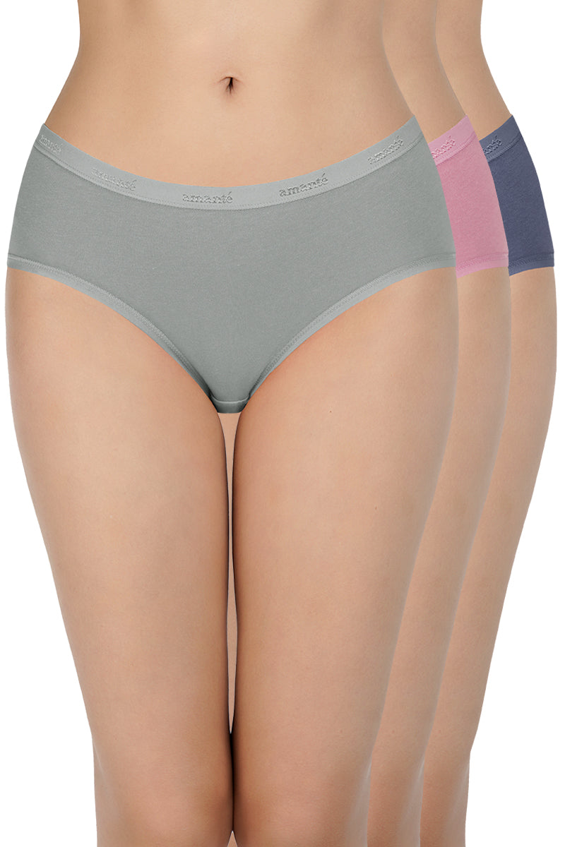 Solid Low Rise Hipster (Pack of 3)