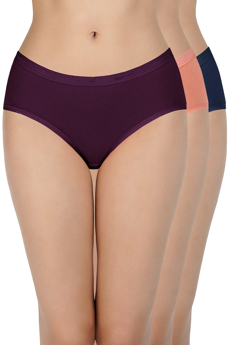 Solid Low Rise Hipster (Pack of 3)