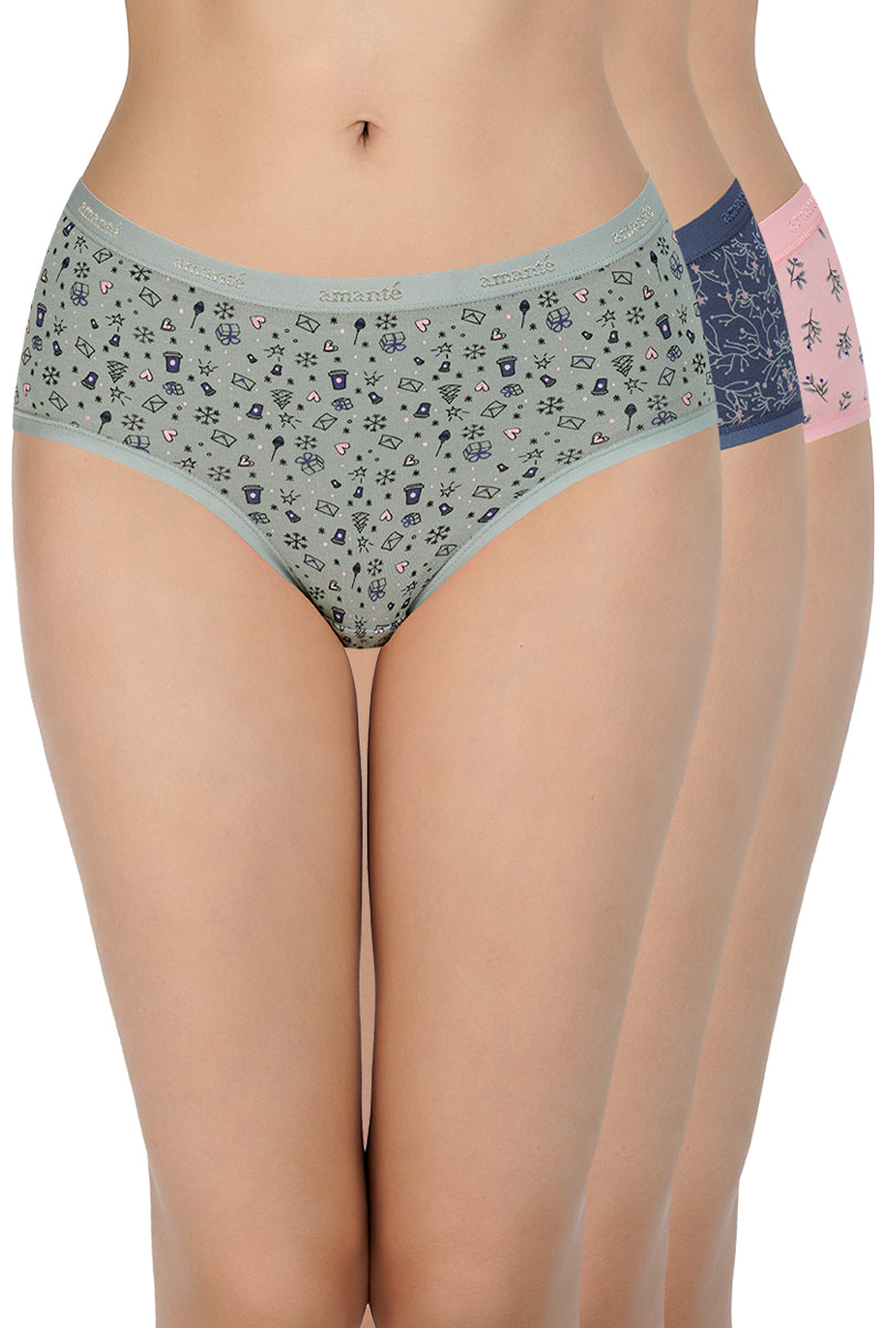 Printed Low Rise Hipster (Pack of 3) - Image 1 of 10