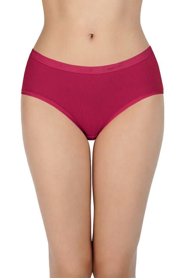 Solid Mid Rise Hipster Panty (Pack of 3)