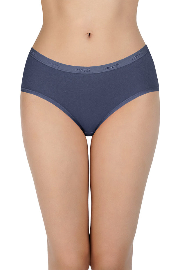 Solid Mid Rise Hipster Panty (Pack of 3)