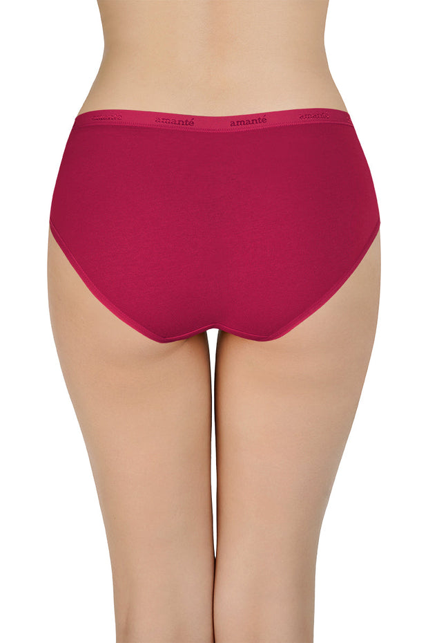 Solid Mid Rise Hipster Panty (Pack of 3)