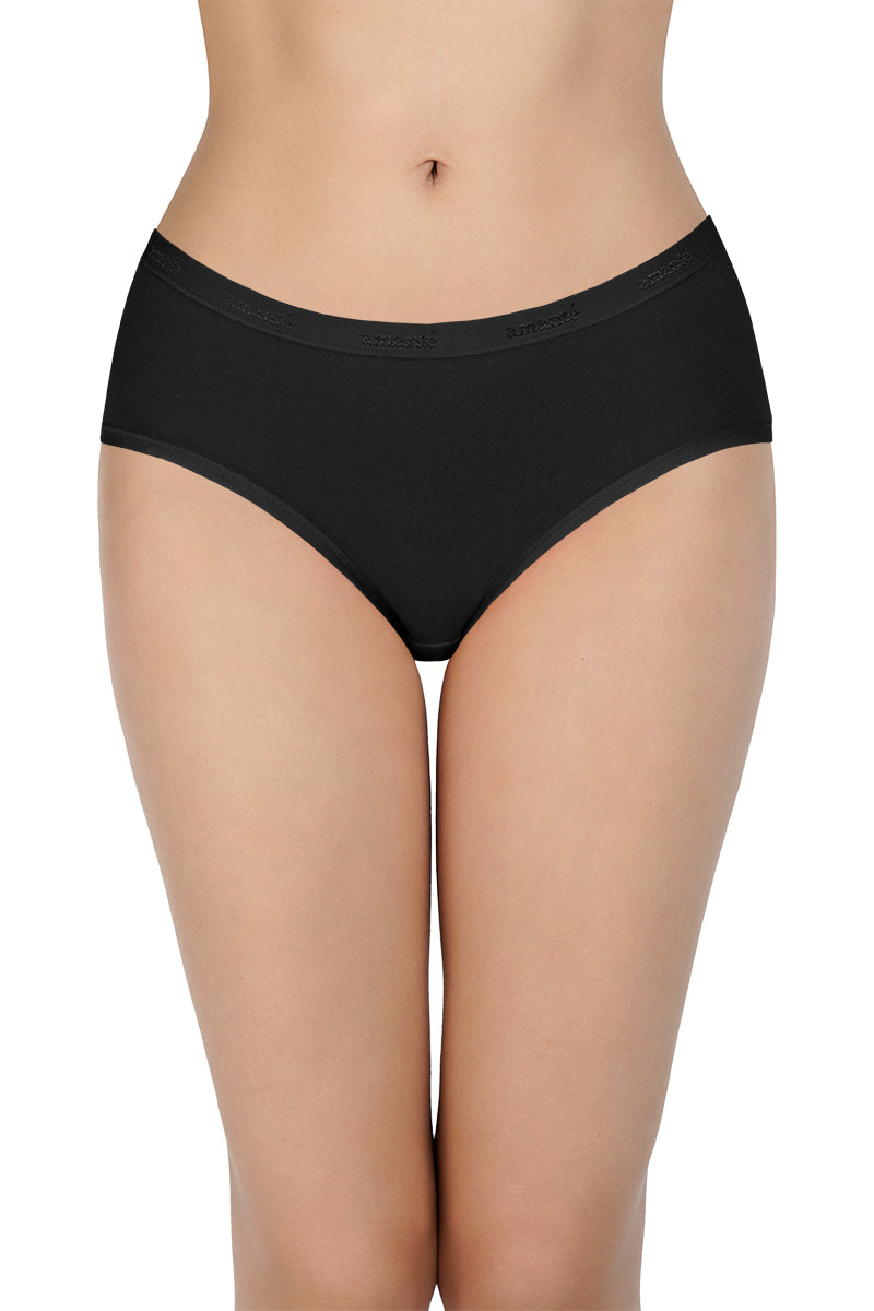 Solid Mid Rise Hipster Panty (Pack of 3)