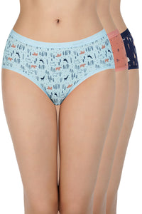 Printed Low Rise Hipster (Pack of 3) - color option