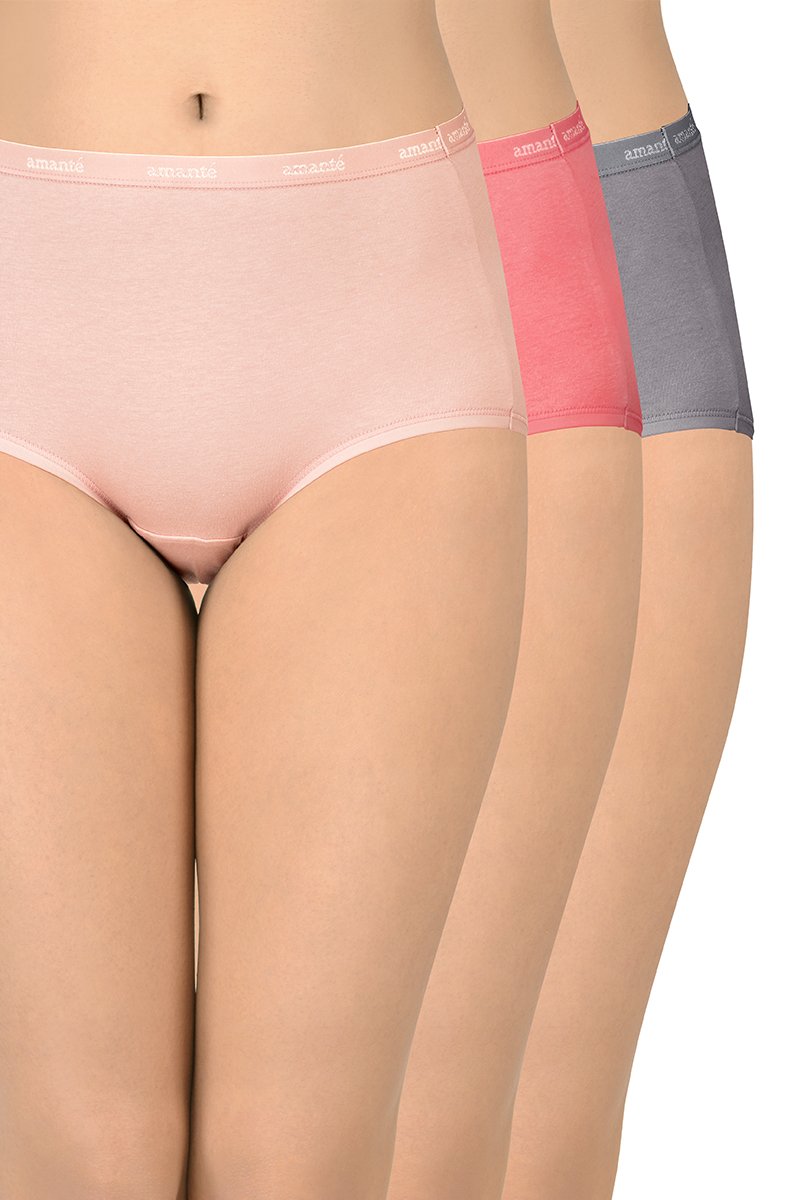 Solid High Rise Full Brief (Pack of 3) - Image 1 of 4