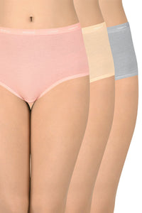 Solid Full Brief High Rise Panty (Pack of 3) - color option