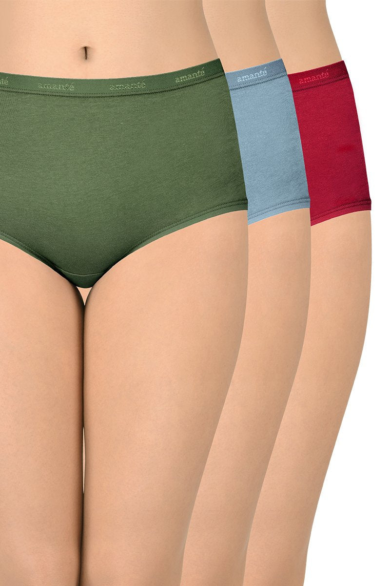 Solid Full Brief High Rise Panty (Pack of 3) - Image 1 of 6