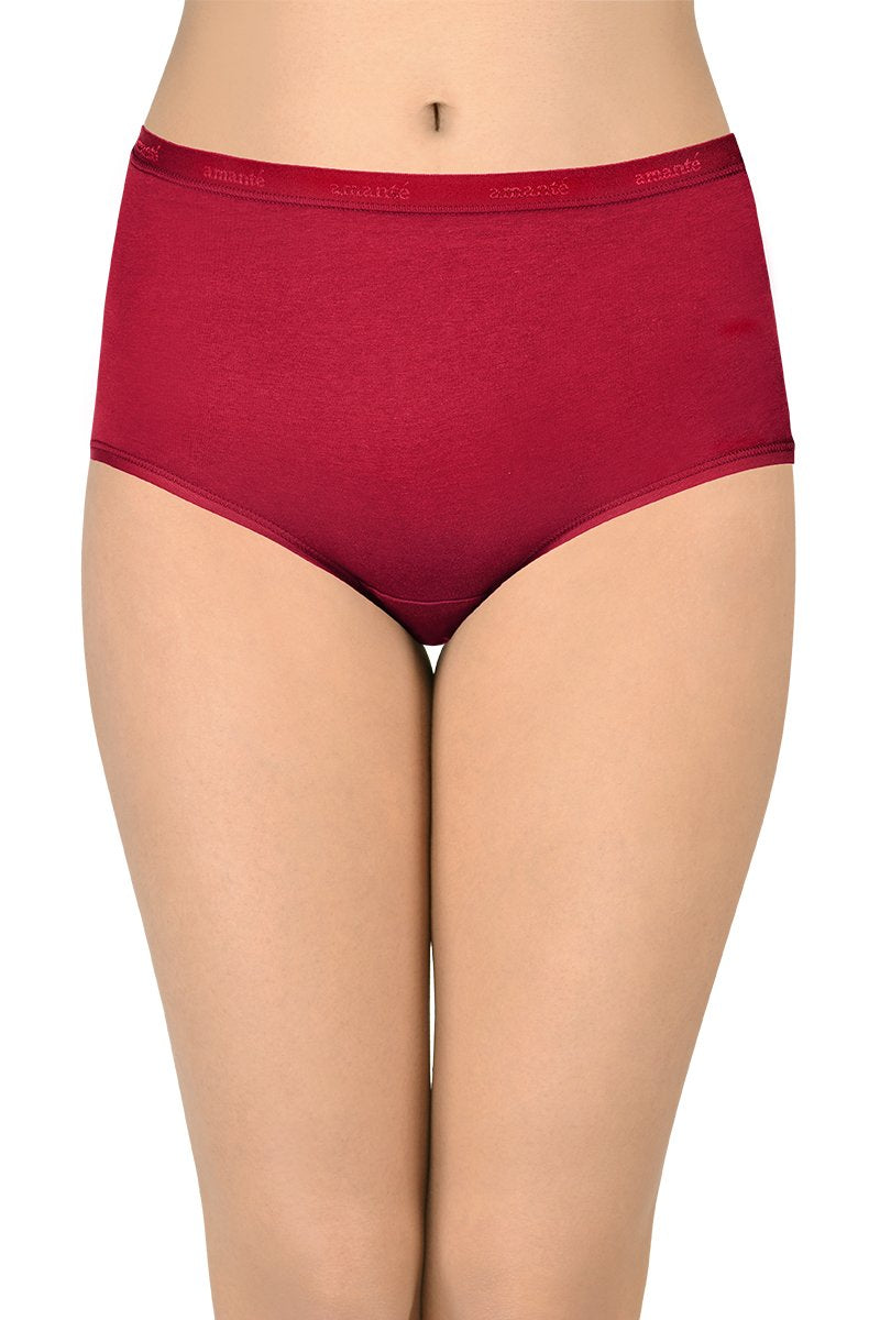Solid Full Brief High Rise Panty (Pack of 3)