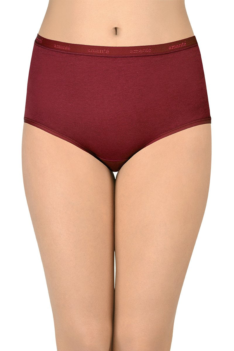 Solid Full Brief High Rise Panty (Pack of 3)
