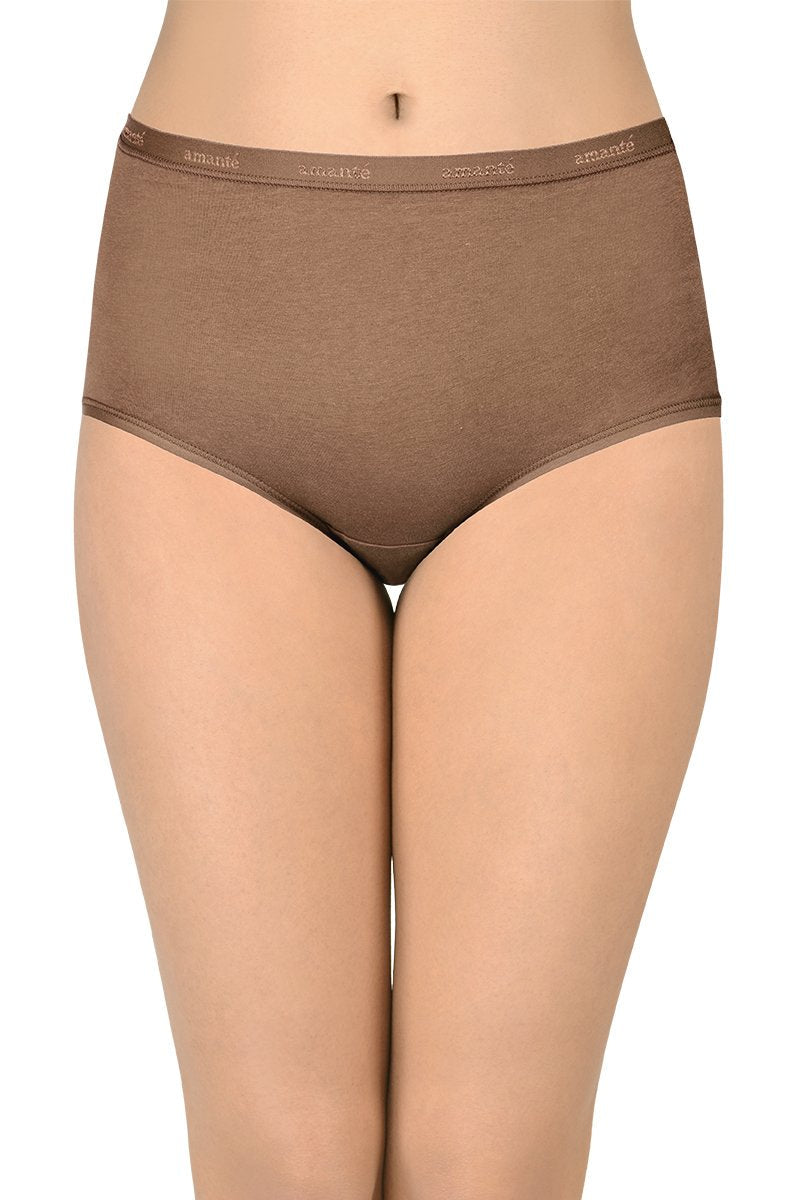 Solid Full Brief High Rise Panty (Pack of 3)