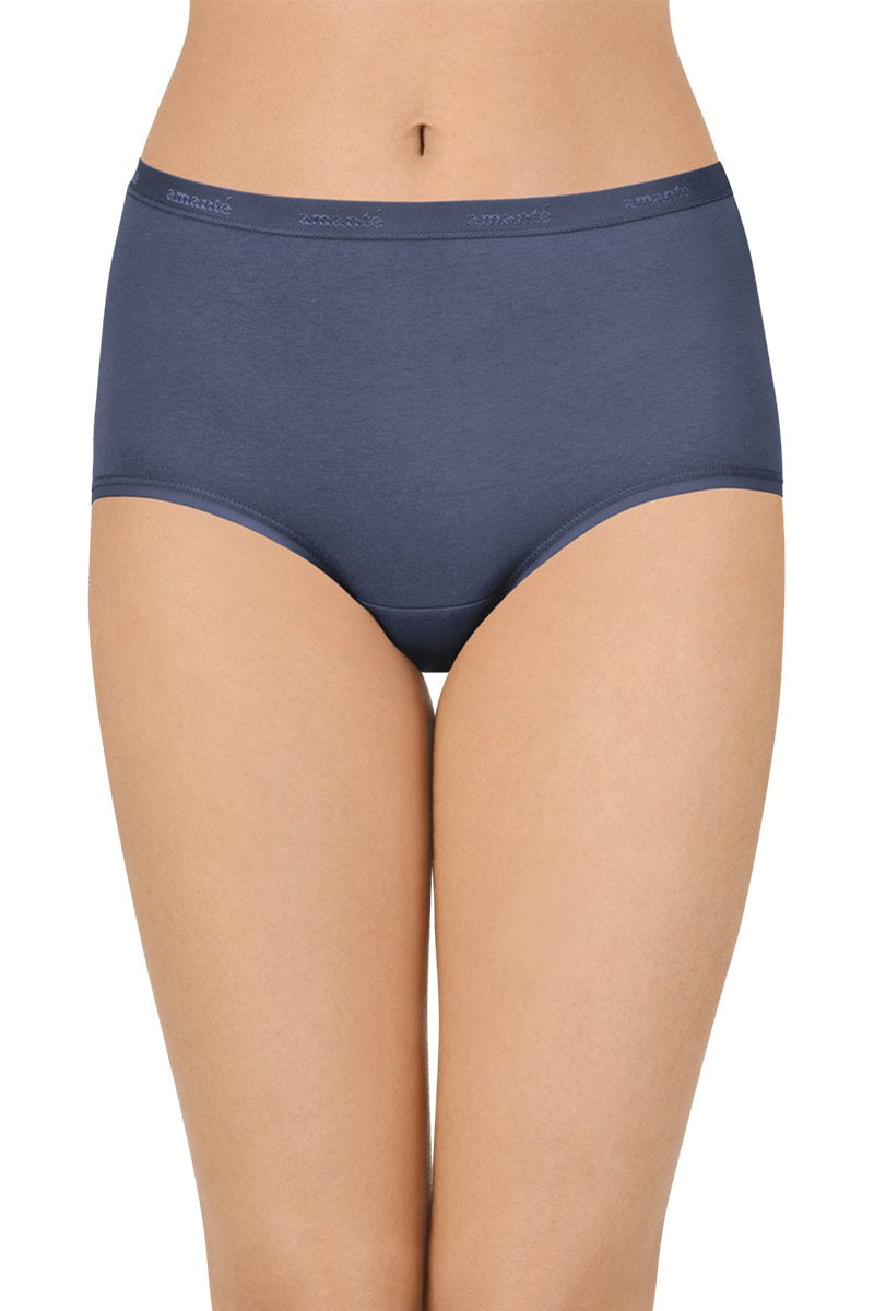 Solid High Rise Full Brief Panty (Pack of 3)
