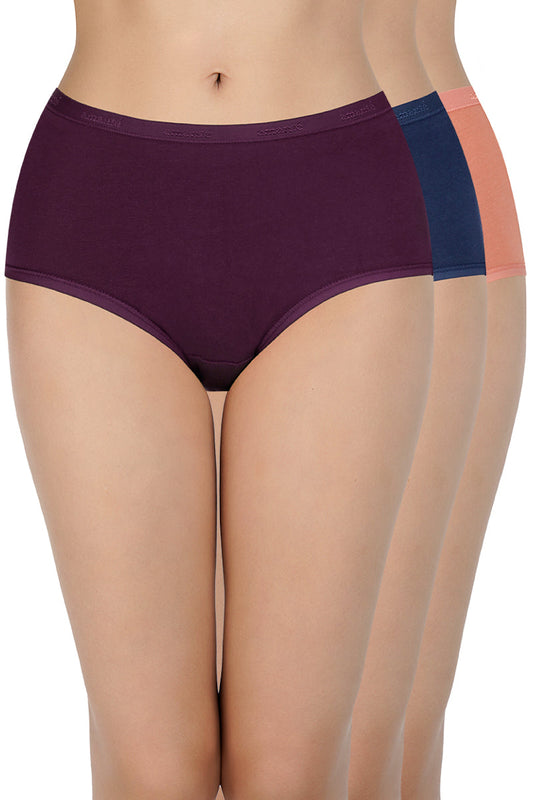 Solid High Rise Full Brief (Pack of 3)
