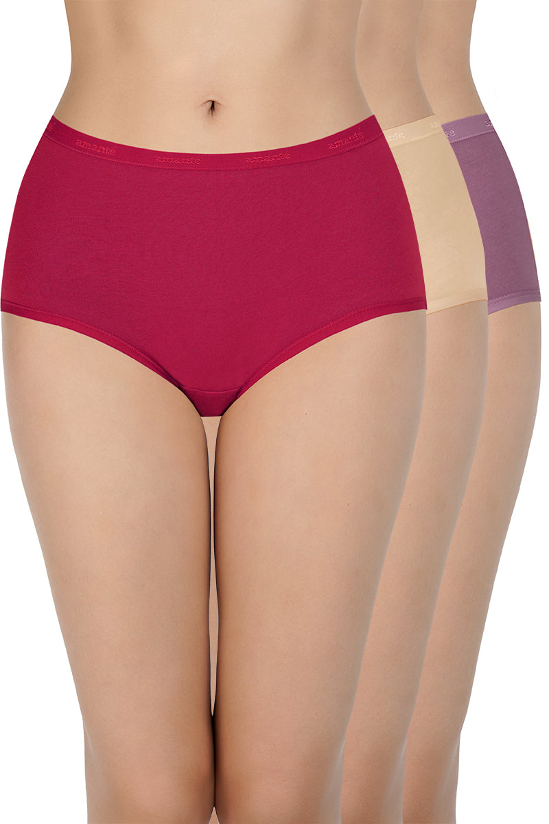 Solid High Rise Full Briefs (Pack of 3) - Image 1 of 7