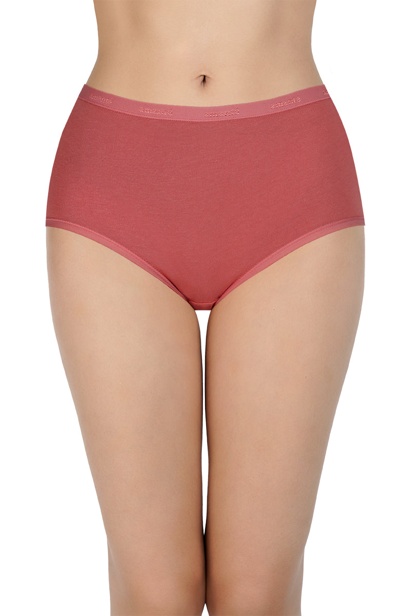 Solid High Rise Full Brief Panties (Pack of 3)