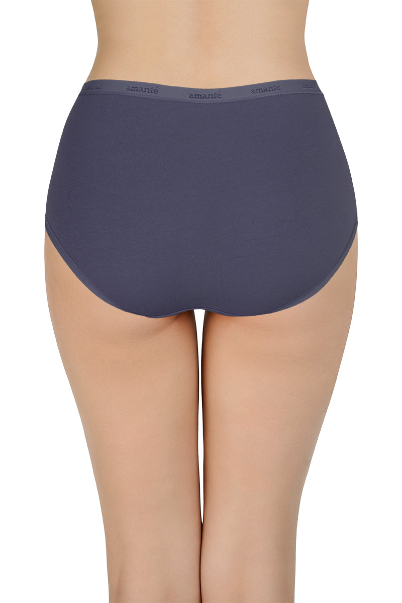 Solid High Rise Full Brief Panties (Pack of 3)