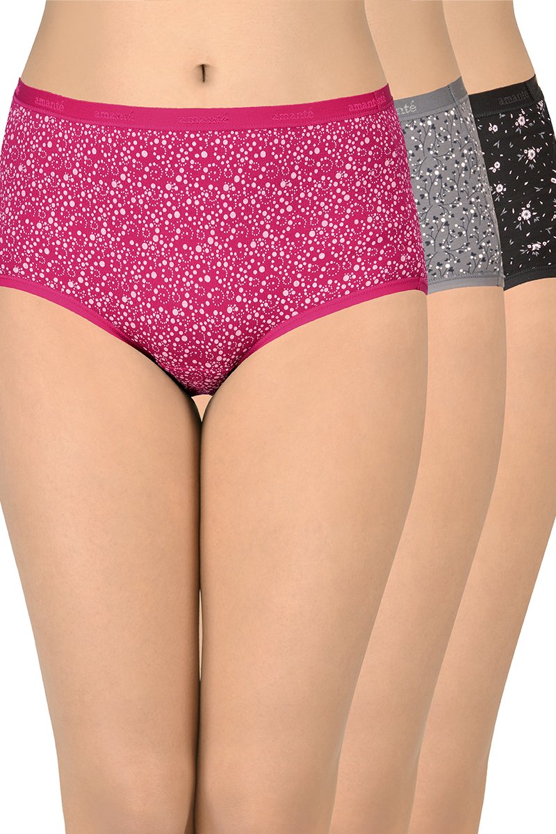 Printed High Rise Full Brief (Pack of 3)