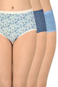 Printed Full Brief High Rise Panty (Pack of 3) - color option