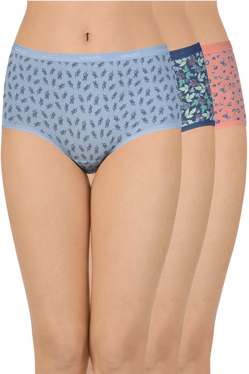 Printed High Rise Full Brief Panty (Pack of 3) - Image 1 of 10