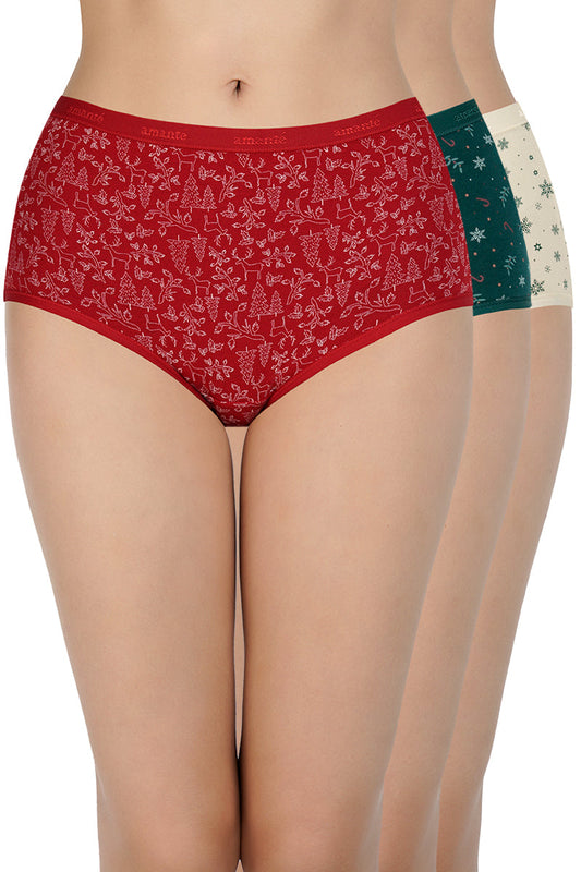 Printed High Rise Full Brief (Pack of 3)