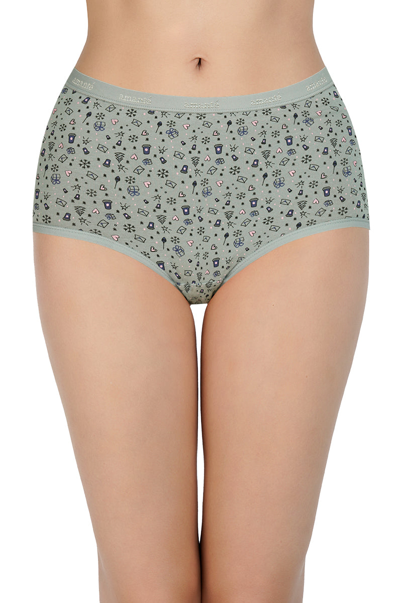 Printed High Rise Full Brief (Pack of 3)