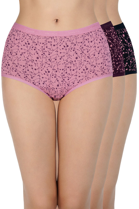 Printed High Rise Full Brief (Pack of 3)
