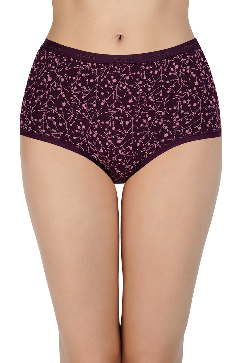 Printed High Rise Full Brief (Pack of 3)