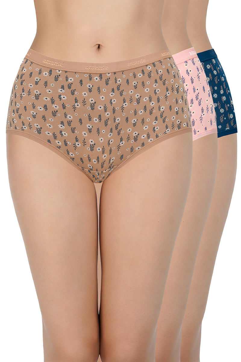 Printed High Rise Full Briefs (Pack of 3) - Image 1 of 7