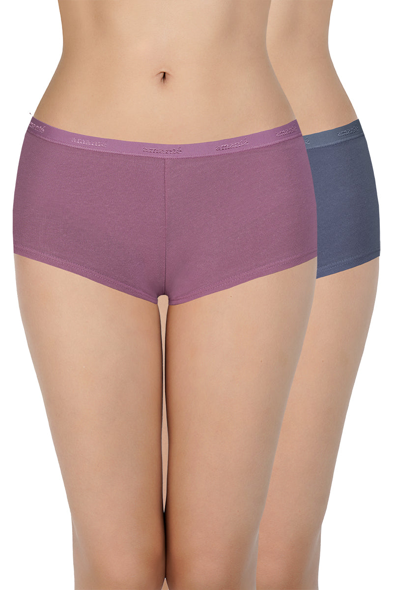 Solid Mid Rise Boyshorts (Pack of 2) - Image 1 of 7