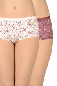 Printed Low Rise Boyshorts (Pack of 2) - color option