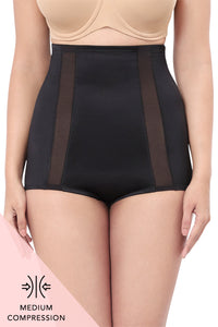Solid Full Coverage High Rise Waist Cincher - Black thumbnail 1