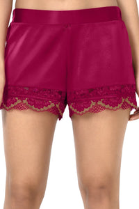 Eternal Romance Sleep Lace Shorts - Persian Red thumbnail 2
