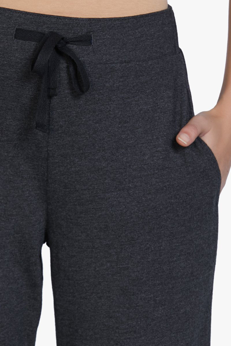 Cotton Blend Full Length Pyjama Bottom - Charcoal