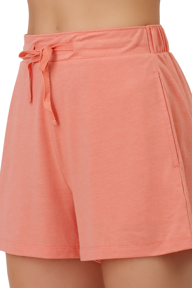 Cotton Blend Sleep Shorts - Canyon Clay