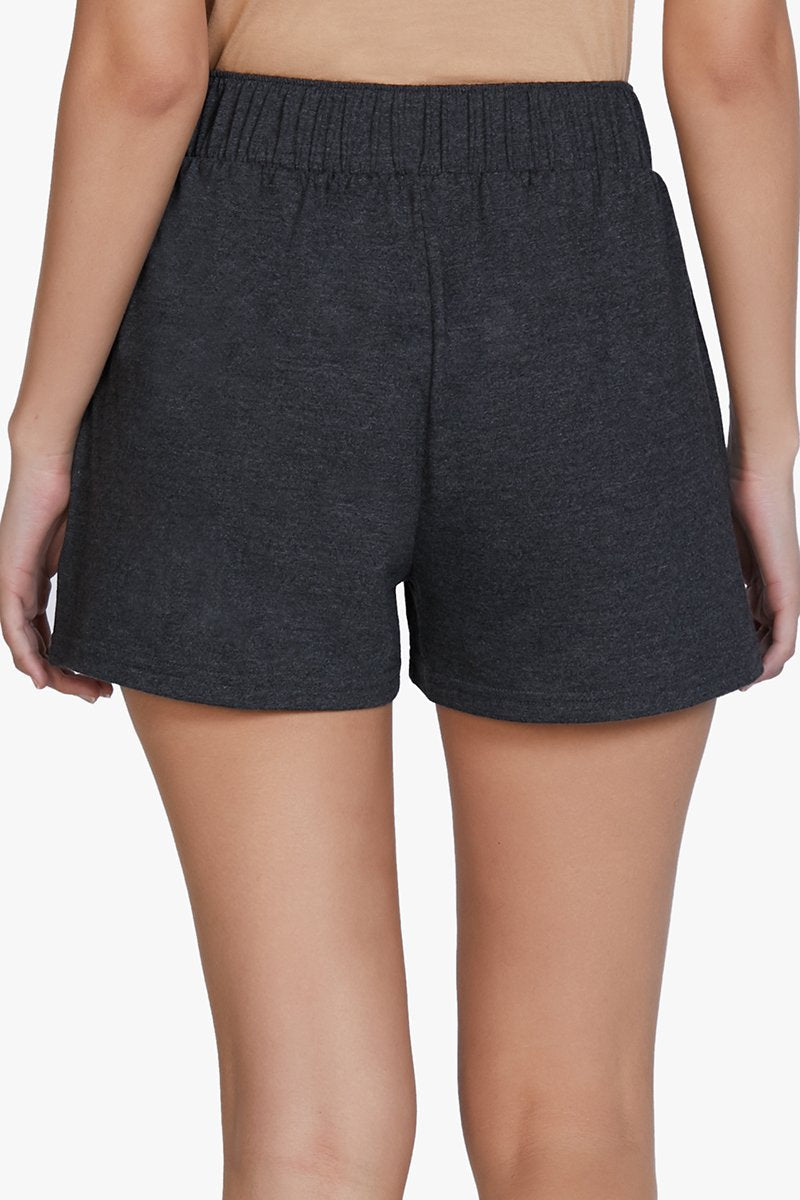 Cotton Blend Sleep Shorts - Charcoal