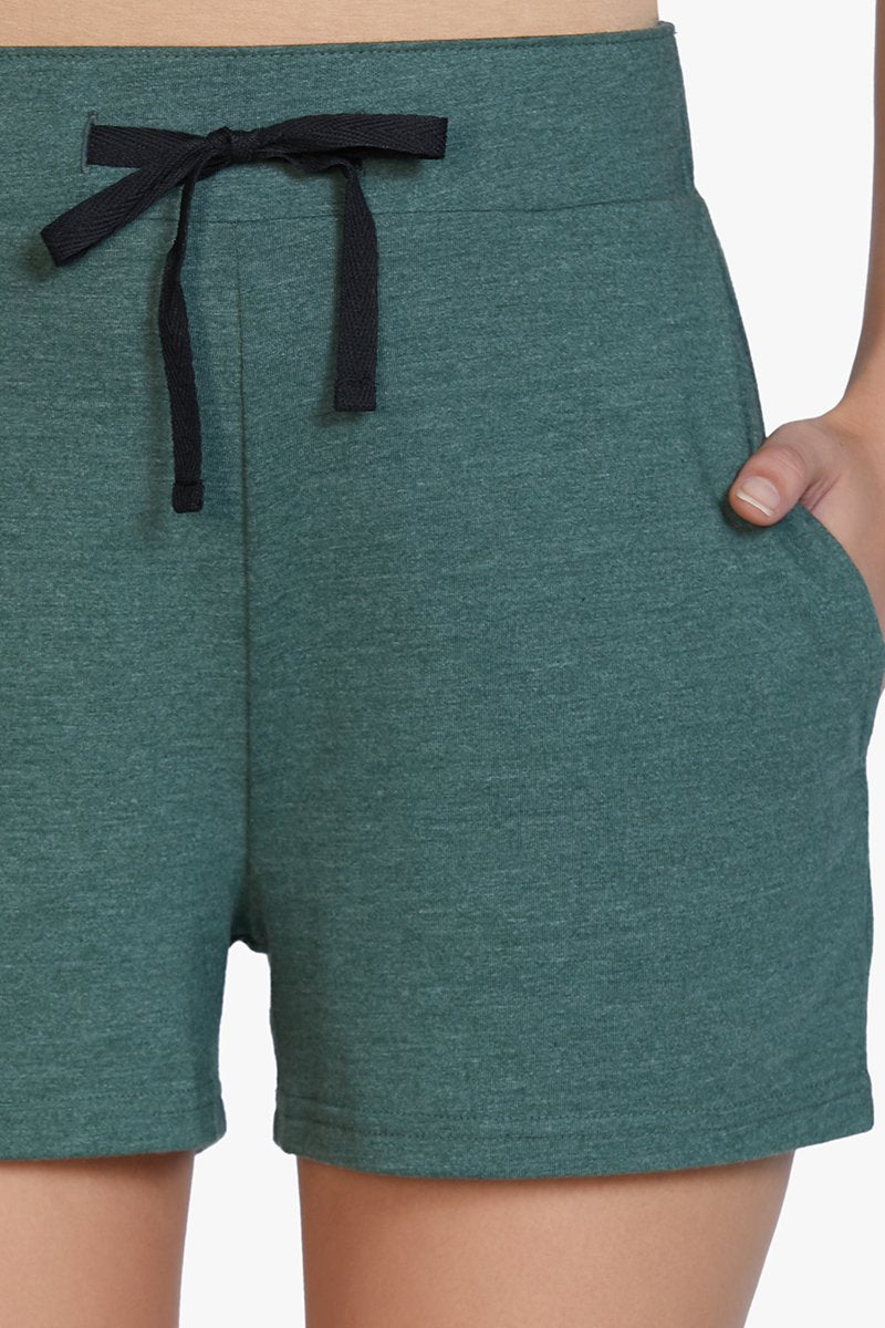 Cotton Blend Sleep Shorts - Olive - Image 4 of 5