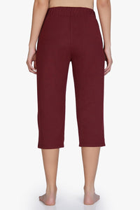 Cotton Blend Capri Pants - Maroon thumbnail 3