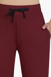 Cotton Blend Capri Pants - Maroon thumbnail 4