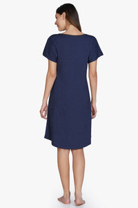 Cotton Blend Sleep Dress - Navy thumbnail 3