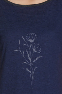 Cotton Blend Sleep Dress - Navy thumbnail 4