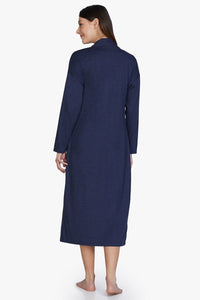 Cotton Blend Sleep Robe - Navy thumbnail 3